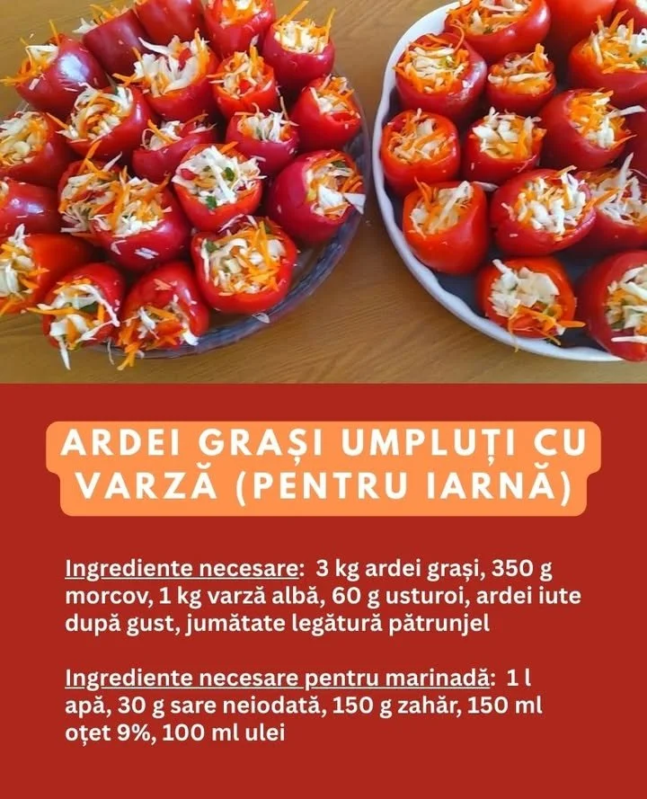 Ardei grași cu varză pentru conserve de iarnă