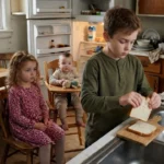 Băiat de 9 ani îngrijind doi copii după dispariția mamei