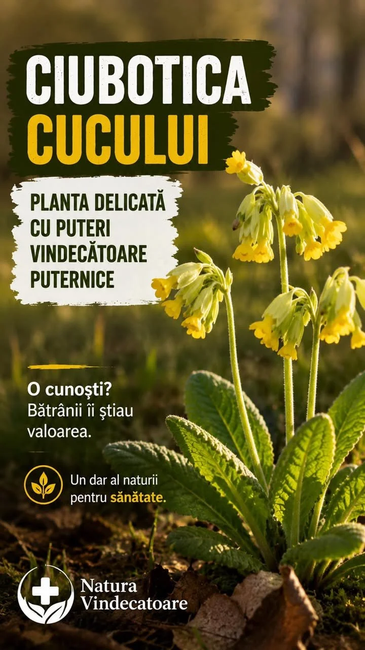 Floarea ciuboțica cucului, delicată, înflorită în primăvară.