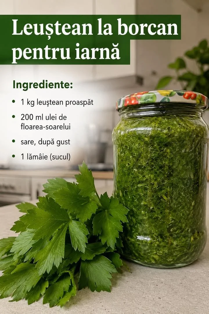 Conservarea leușteanului la borcan, rețetă pentru iarnă