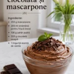 Crema de ciocolată cu mascarpone, desert delicios și cremos