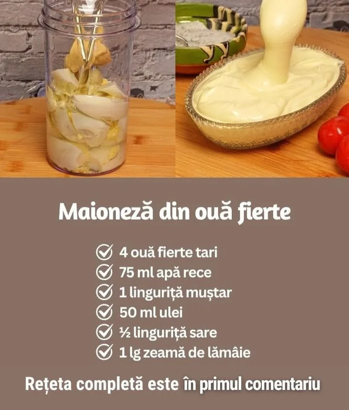 Maioneză preparată din ouă fierte rețetă simplă