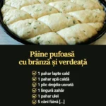 Pâine pufoasă cu brânză și verdeață, delicioasă și ușor de preparat