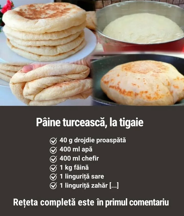 Pâine turcească la tigaie - rețetă simplă și delicioasă