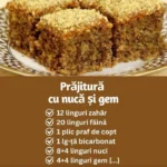 Prăjitură de casă cu gem și nuci, delicioasă și ușor de preparat