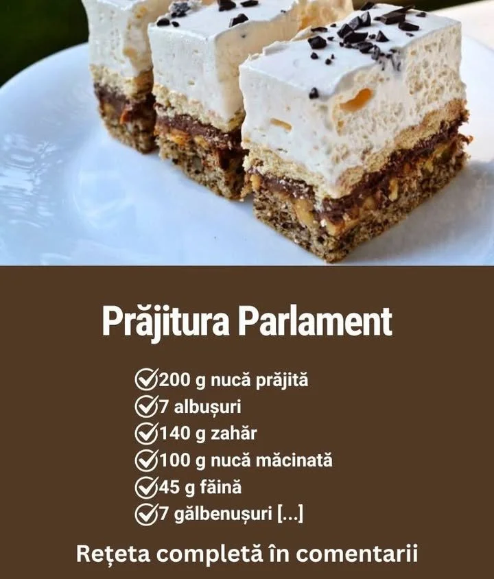 Prăjitura Parlament - un desert delicios cu straturi de ciocolată și cremă fine.