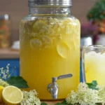 Băutură de socată de casă răcoritoare și delicioasă