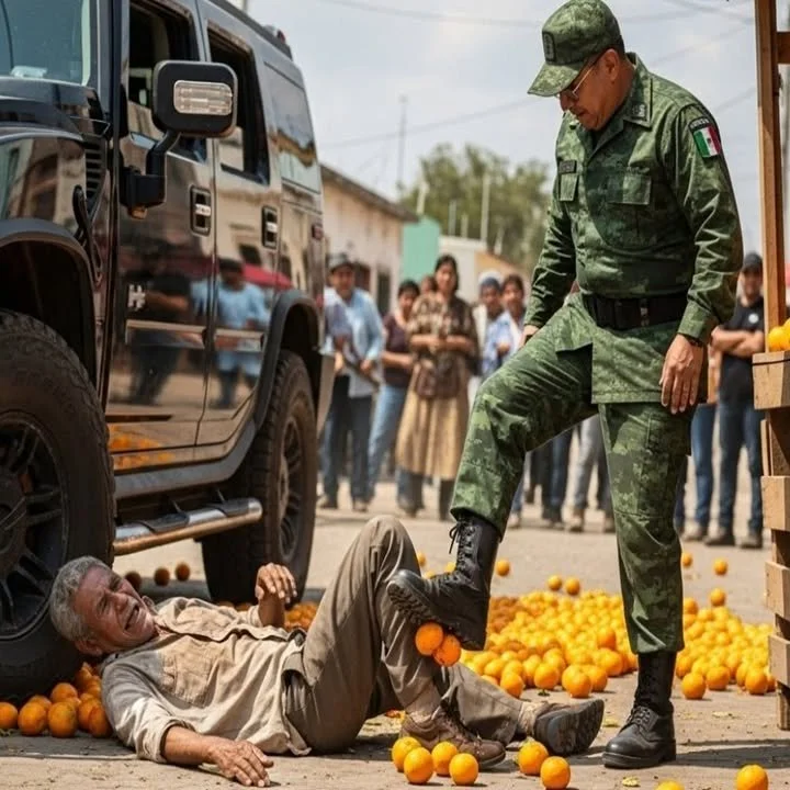 Colonel corupt umilește un bătrân în fața mașinii sale.