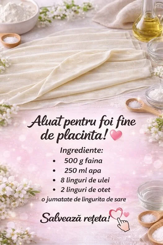 Aluat pentru foi de placintă gustoase și ușor de preparat