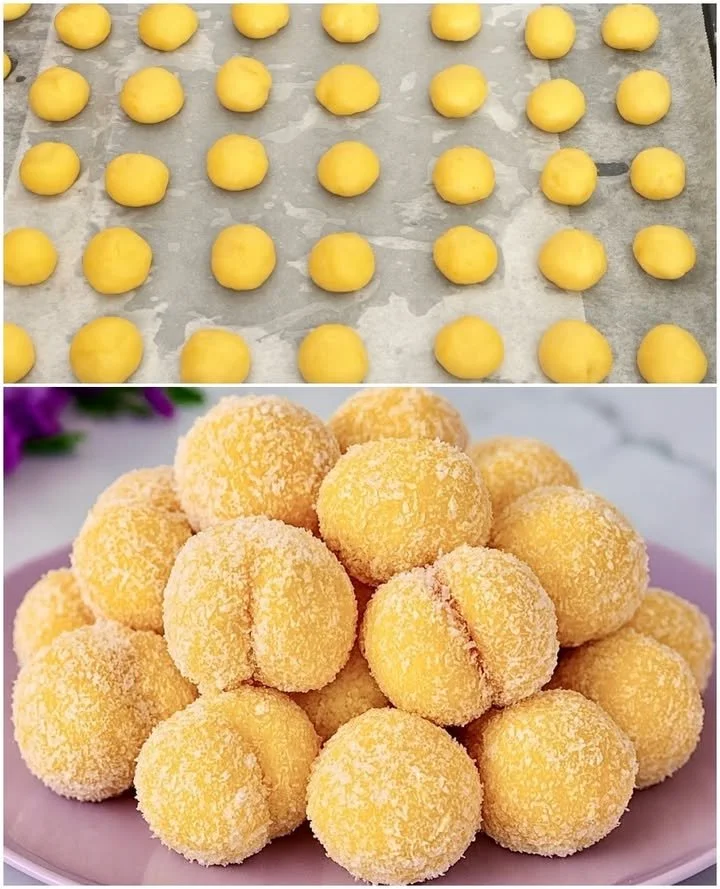 Biluțe fragede cu cocos și gem de caise, un desert delicios