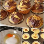 Brioșe pufoase cu ciocolată proaspete și delicioase