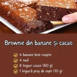 Brownie din banane și cacao servit pe o farfurie albă