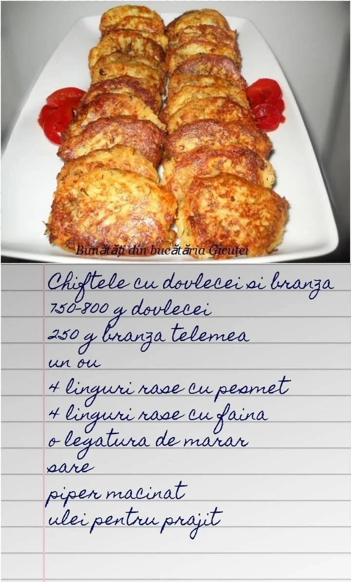 Chiftele din dovlecei cu brânză, savuroase și crocante, gătite acasă.