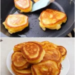 Clătite pufoase cu kefir pe o farfurie decorată
