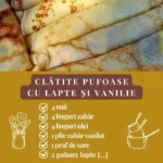 Clătite pufoase cu lapte și vanilie proaspăt preparate