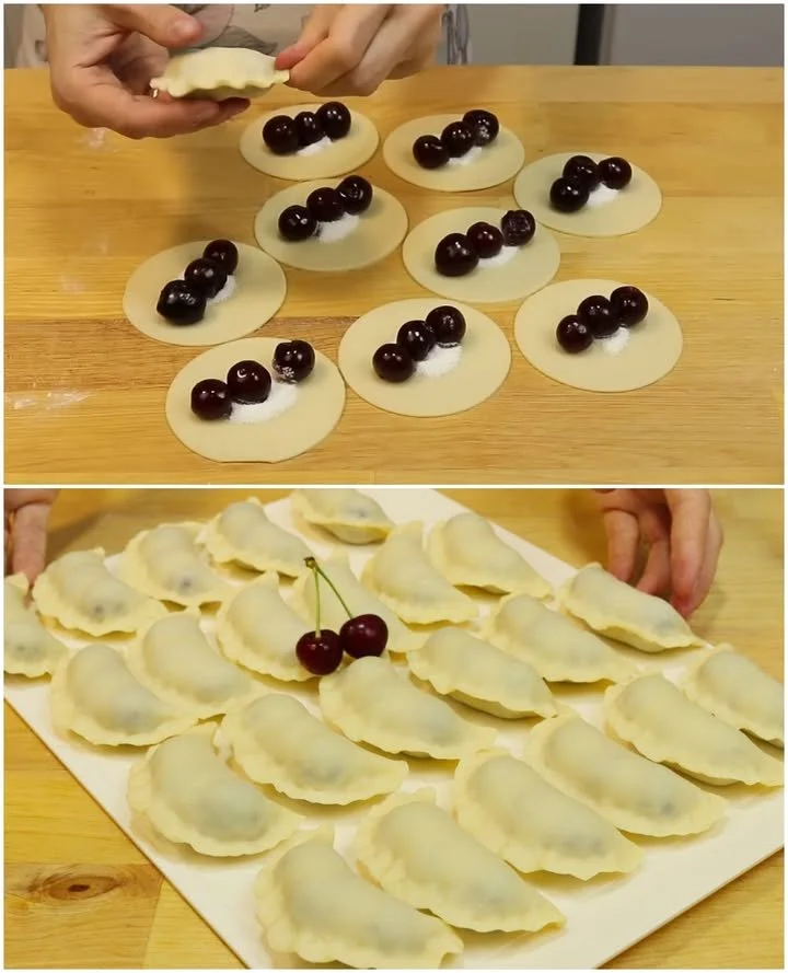 Colțunași pufoși cu vișine zemoase, delicioși și ușor de preparat