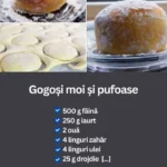 Gogosi pufoase cu iaurt proaspăt gătite, servite pe un platou