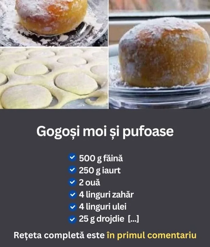 Gogosi pufoase cu iaurt proaspăt gătite, servite pe un platou