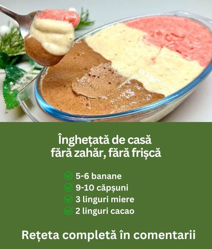 Înghețată de casă sănătoasă fără zahăr și frișcă