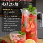 Limonadă fără zahăr cu căpșuni și mentă servită rece