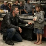 Polițist care găsește o fetiță descultă lângă tomberoane