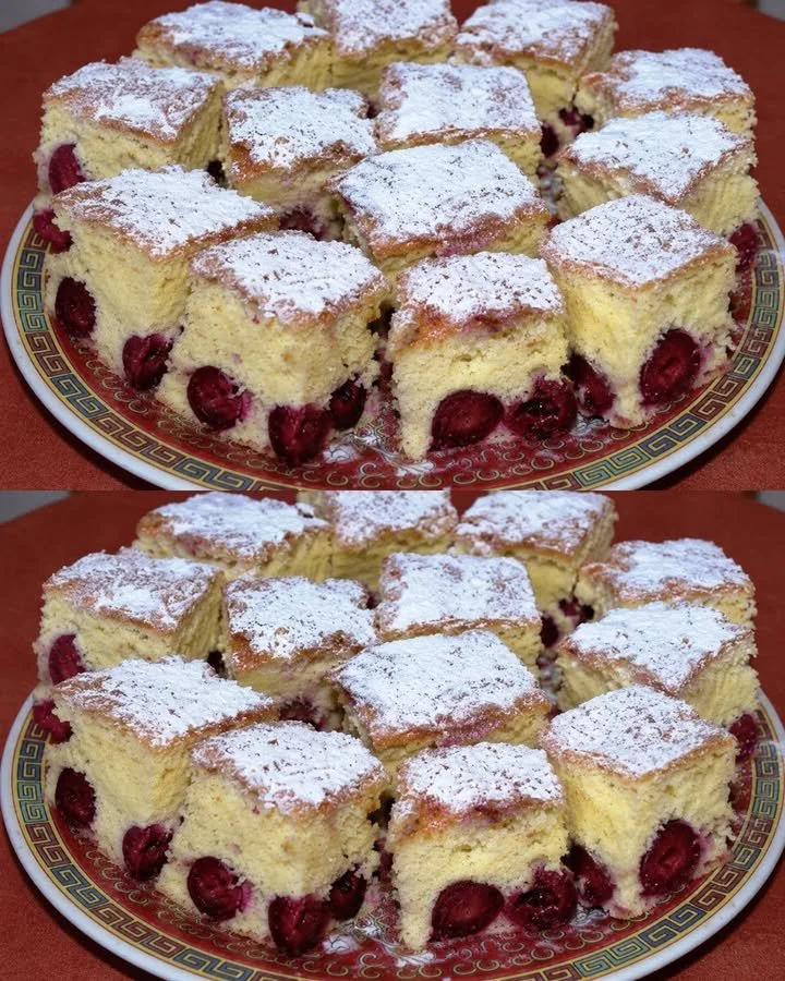 Prăjitură cu cirese proaspete, delicioasă și ușor de făcut pentru toate ocaziile.