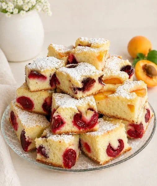 Prăjitură cu fructe pufoasă, delicioasă și aromată
