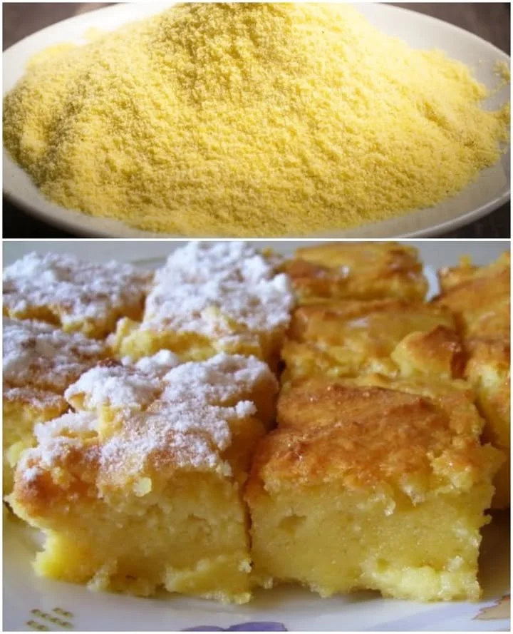 Prăjitură cu mălai și brânză dulce, delicioasă și pufoasă.