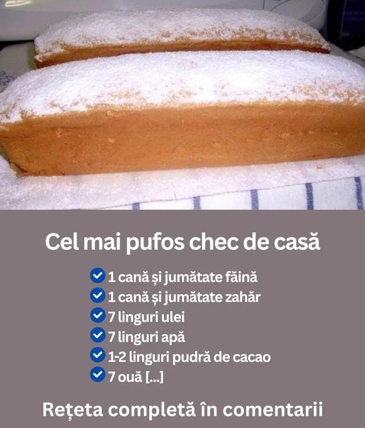 Chec pufos de casă, rețetă delicioasă pentru un desert perfect
