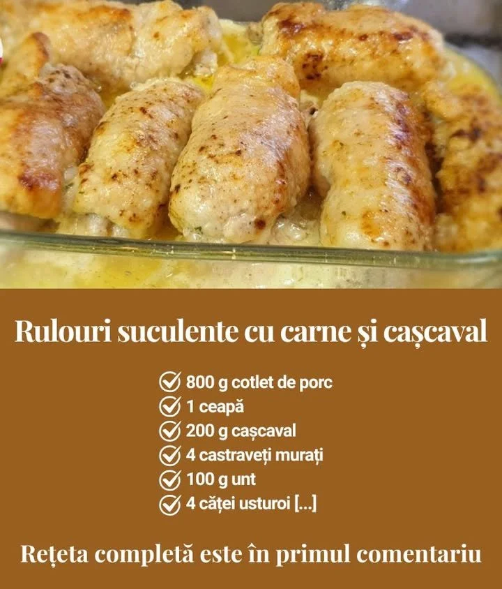 Rulouri suculente cu carne și cașcaval, gata de servit