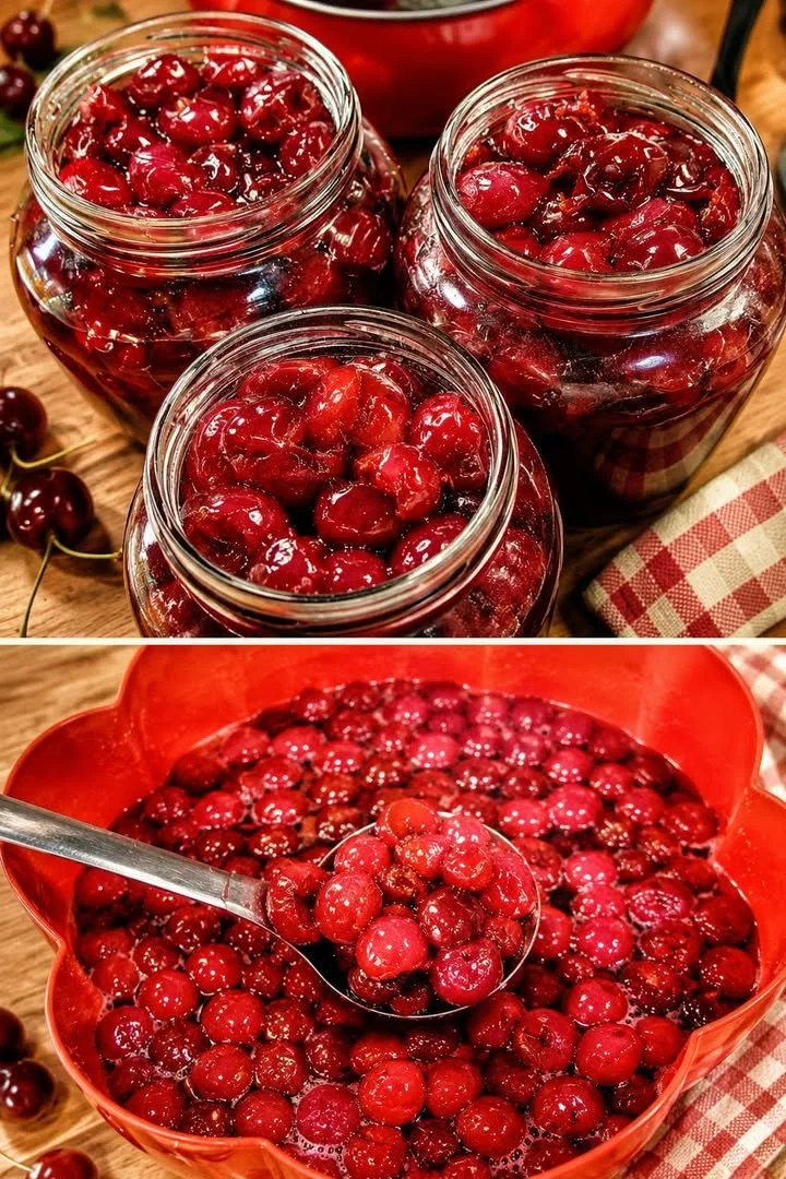 Sticlă de sirop de vișine naturală, ingredient sănătos pentru băuturi și deserturi.