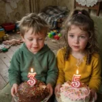 Zâmbete la ziua de naștere a fratelui meu de 3 ani și la aniversarea mea de 5 ani.